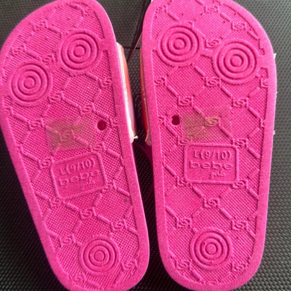 BEBE GIRLS TODDLER FUSCHIA/ORANGE SANDAL/SLIDES: NWT: SZ L (9/10)